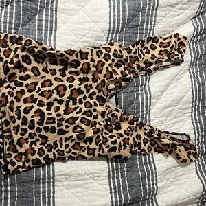 Leopard print bathing suit top